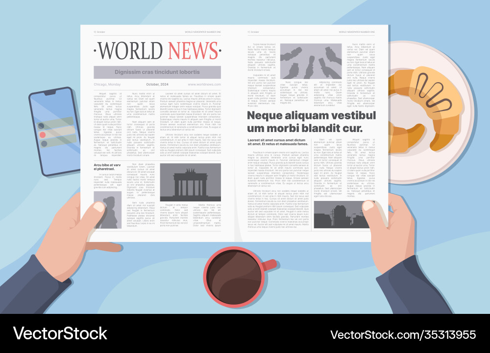 Hands halten Zeitungsgeschäftsmann Nachrichten lesen Hands halten Zeitungsgeschäftsmann Nachrichten lesen vektorbild