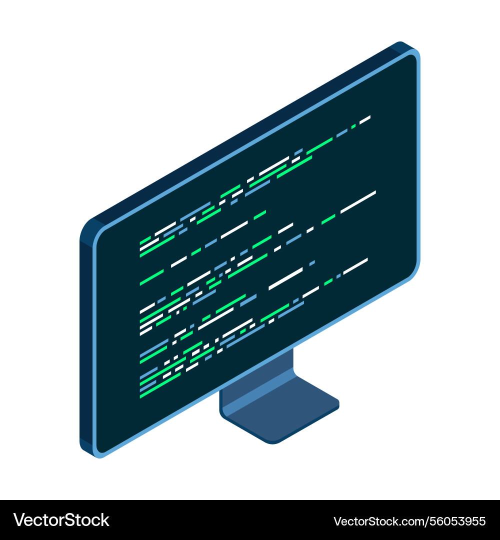 Isometric monitor computer Isometric monitor computer vector image