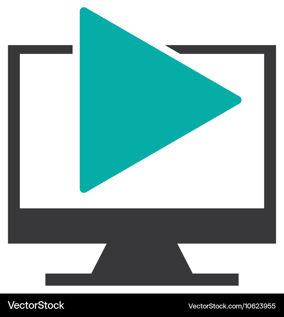 Monitor computer with button audio menu Vector Image