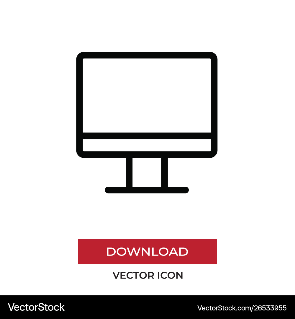 Monitor icon in modern style for web site Monitor icon in modern style for web site vector image