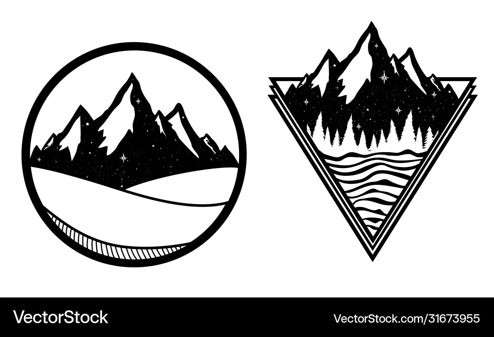 Mountain Logotype Set Vector Image