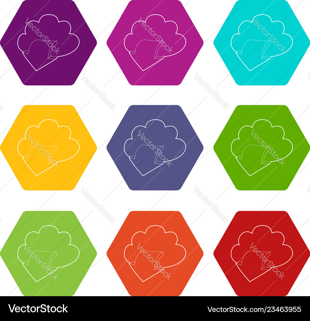 Outgoing database icons set 9 Vector Image