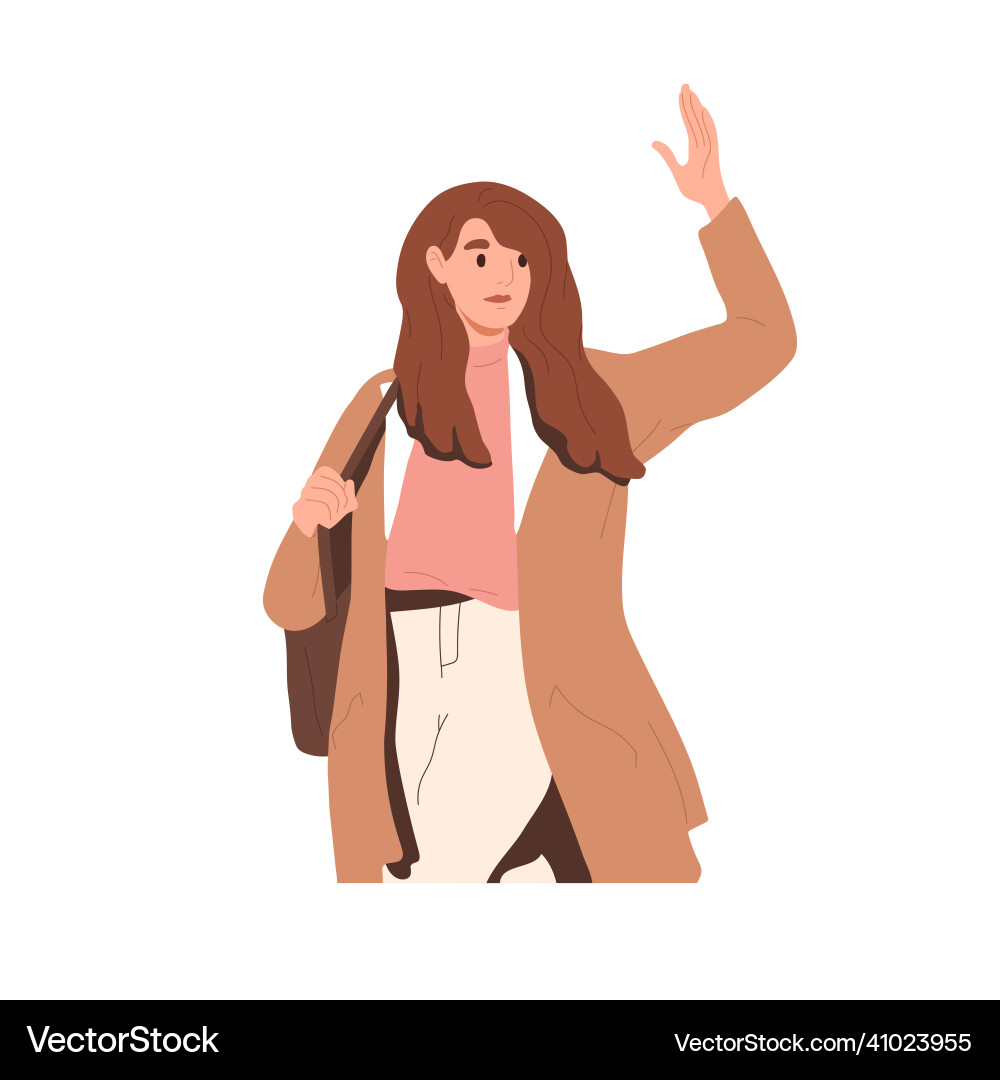 Person waving with hand saying bye and leaving Person waving with hand saying bye and leaving vector image