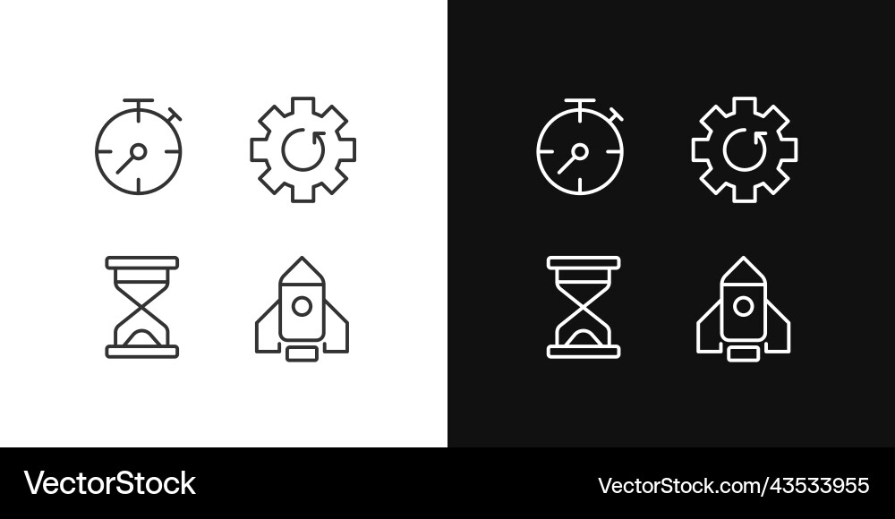 Process and operation pixel perfect linear icons Vector Image