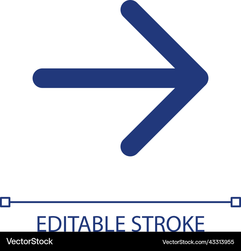 Rightwards arrow pixel perfect rgb color ui icon Vector Image