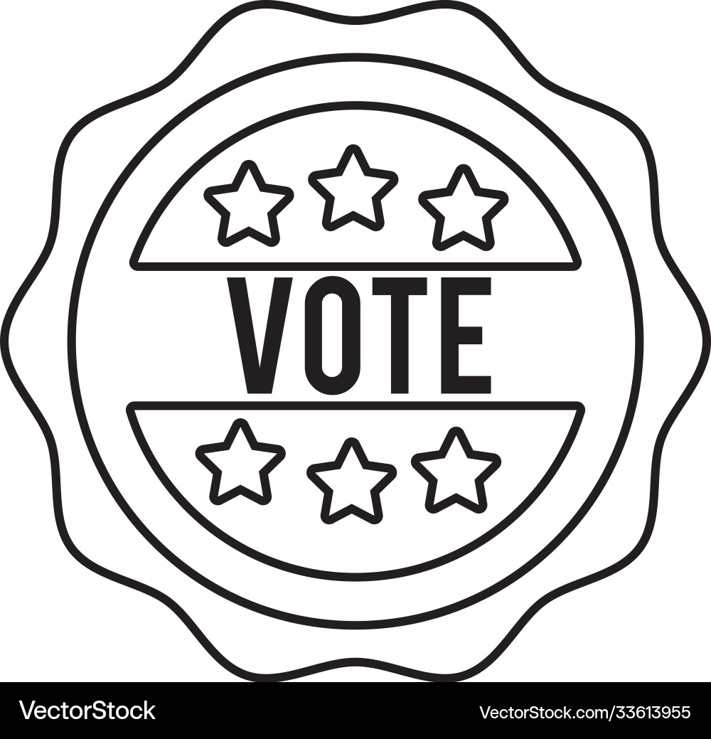 Vote Wort in Spitze usa Wahllinie Stil Ikone Vote Wort in Spitze usa Wahllinie Stil Ikone vektorbild