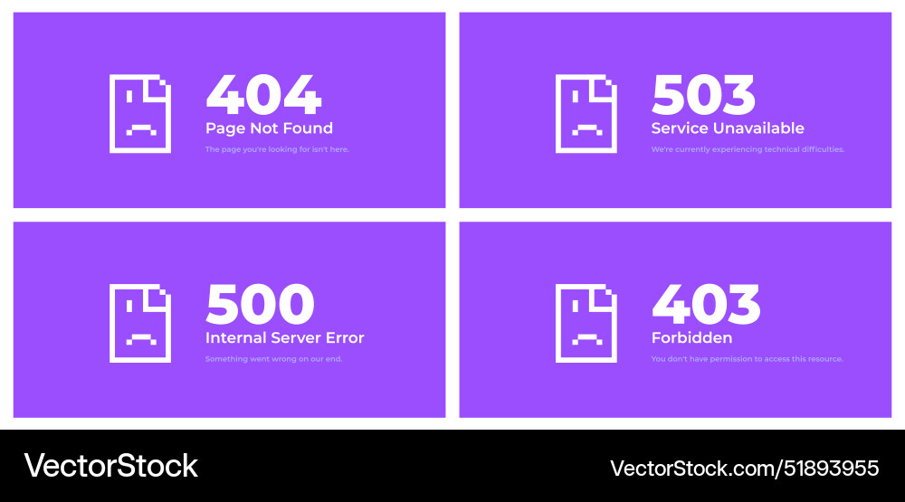 Web error pages layout design Web error pages layout design vector image