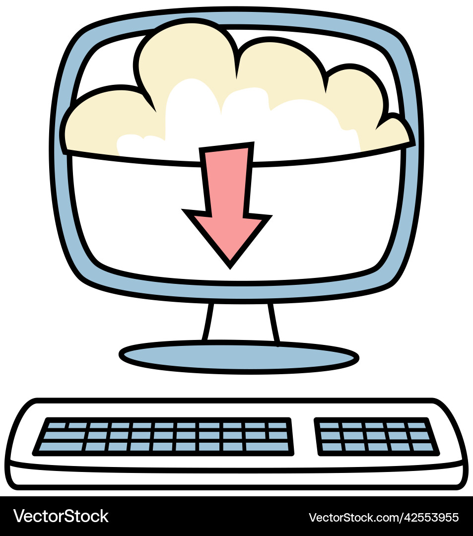 Work with virtual storage in computer service Vector Image