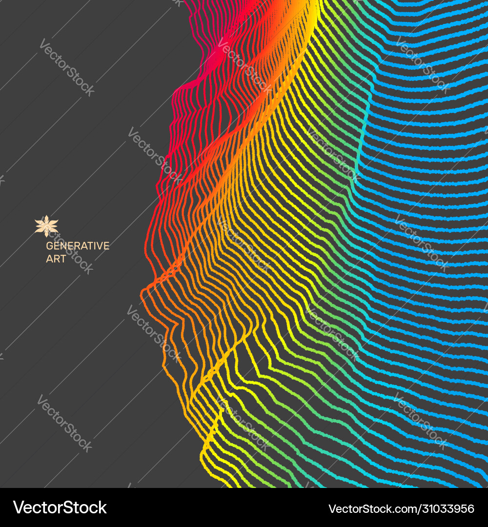 Array with dynamic particles 3d technology style Array with dynamic particles 3d technology style vector image