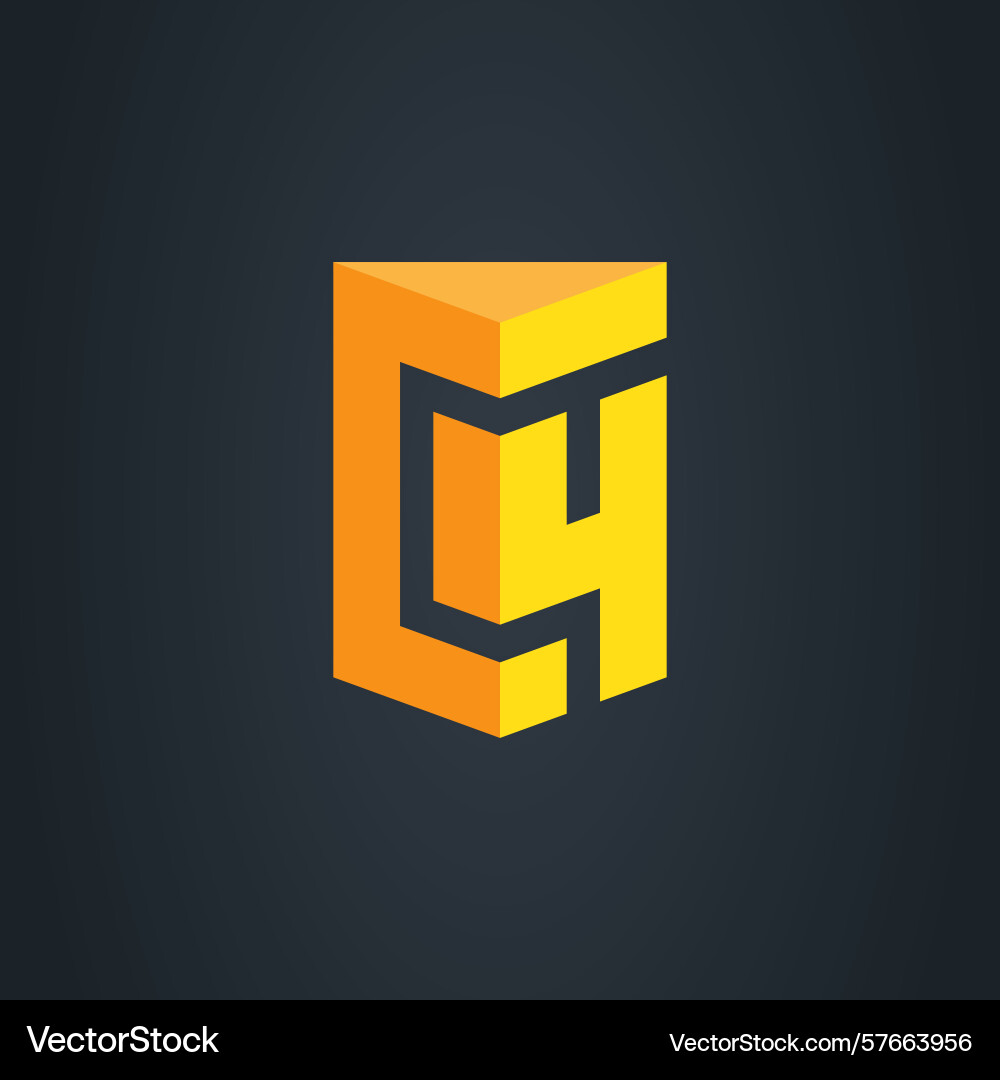 C and 4 - logotype c4 logo design element or 3d vector image