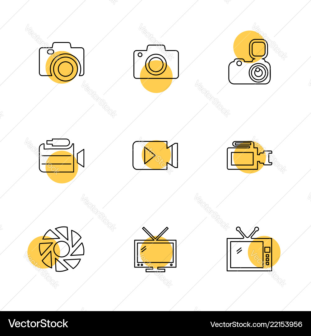 Camera recorder capture click photography vector image