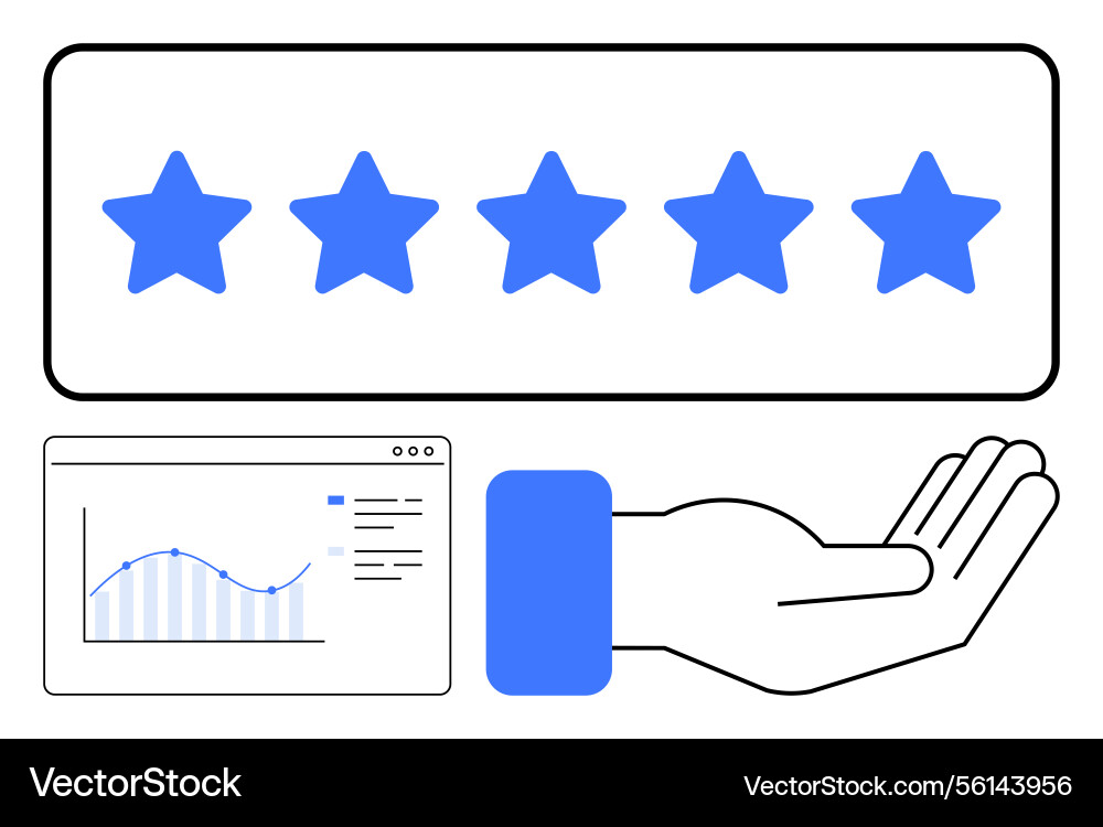 Customer satisfaction rating with analytics chart Vector Image
