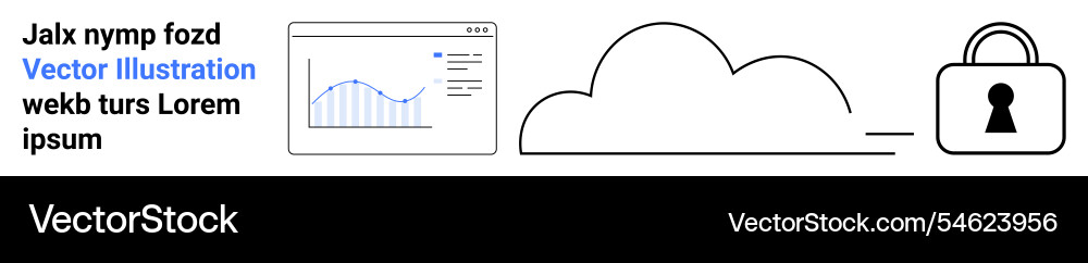 Data security concept with line graph cloud Data security concept with line graph cloud vector image