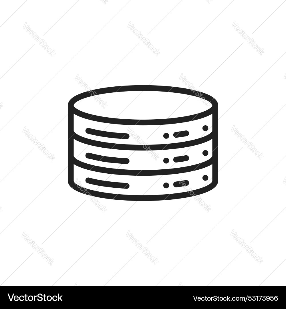 Database icon set cylinder server data storage Vector Image