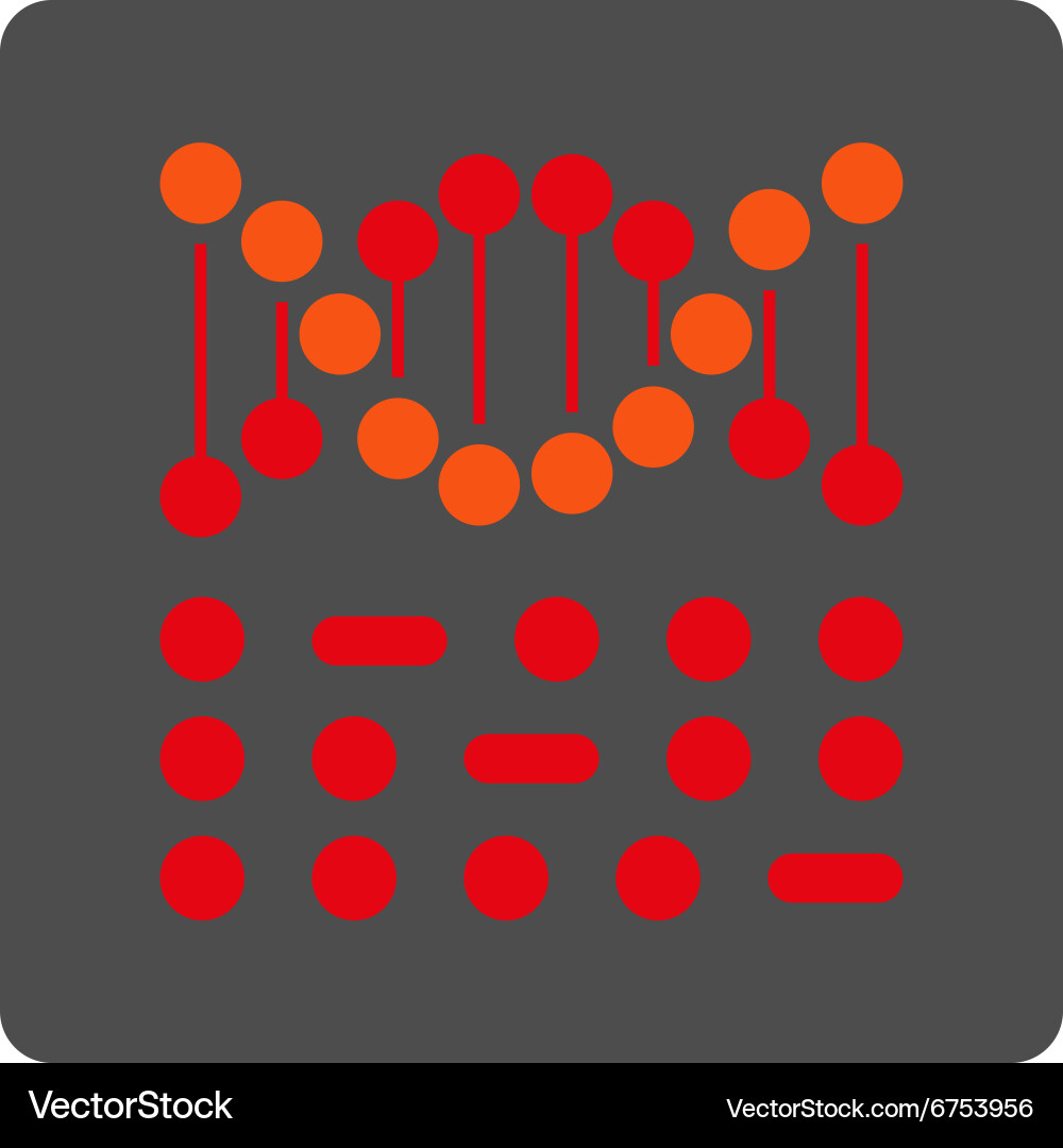 Dna code rounded square button vector image