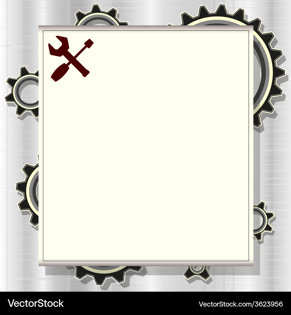 Frame for text with gears vector image