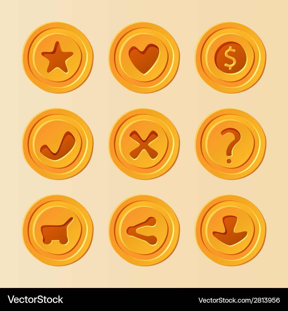 Game ui menu elements - set for mobile yellow vector image