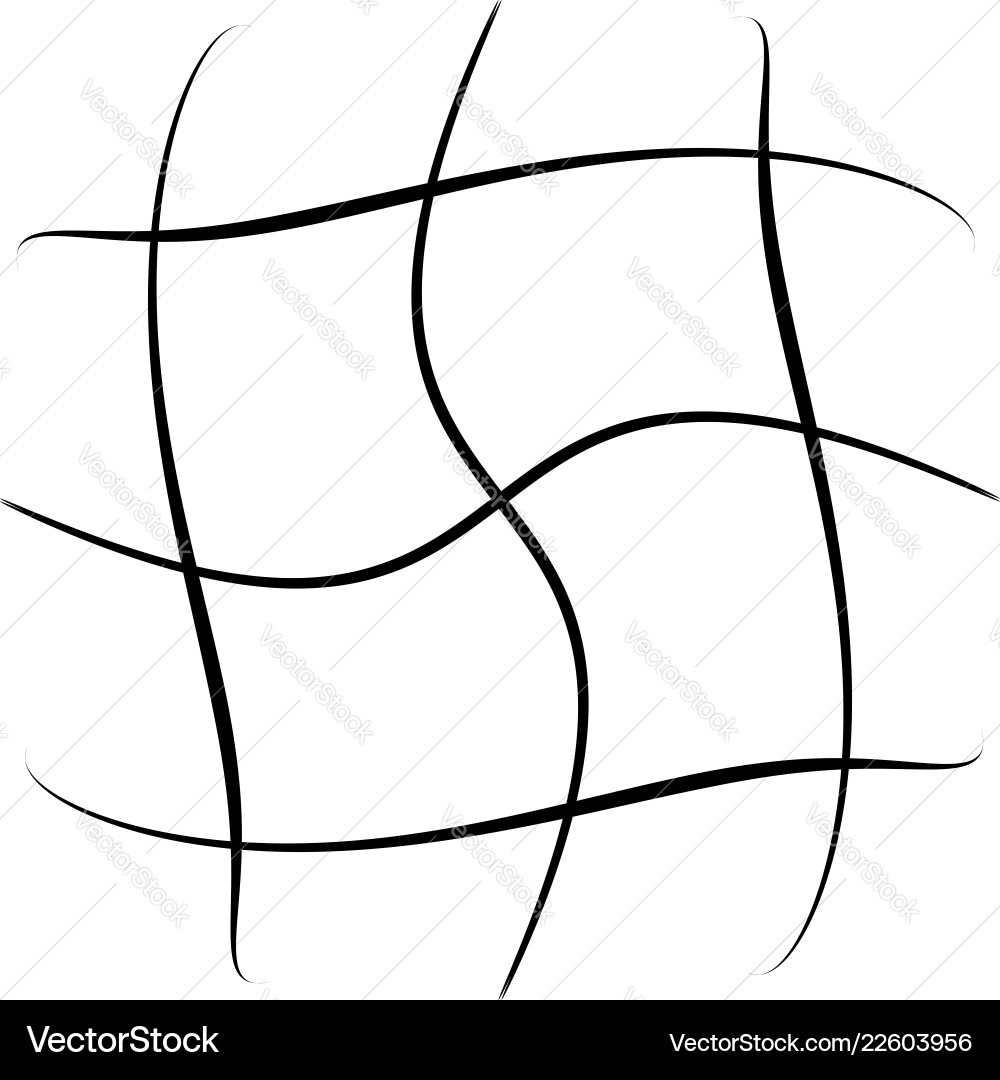 Grid mesh lattice with distortion warp effect Grid mesh lattice with distortion warp effect vector image