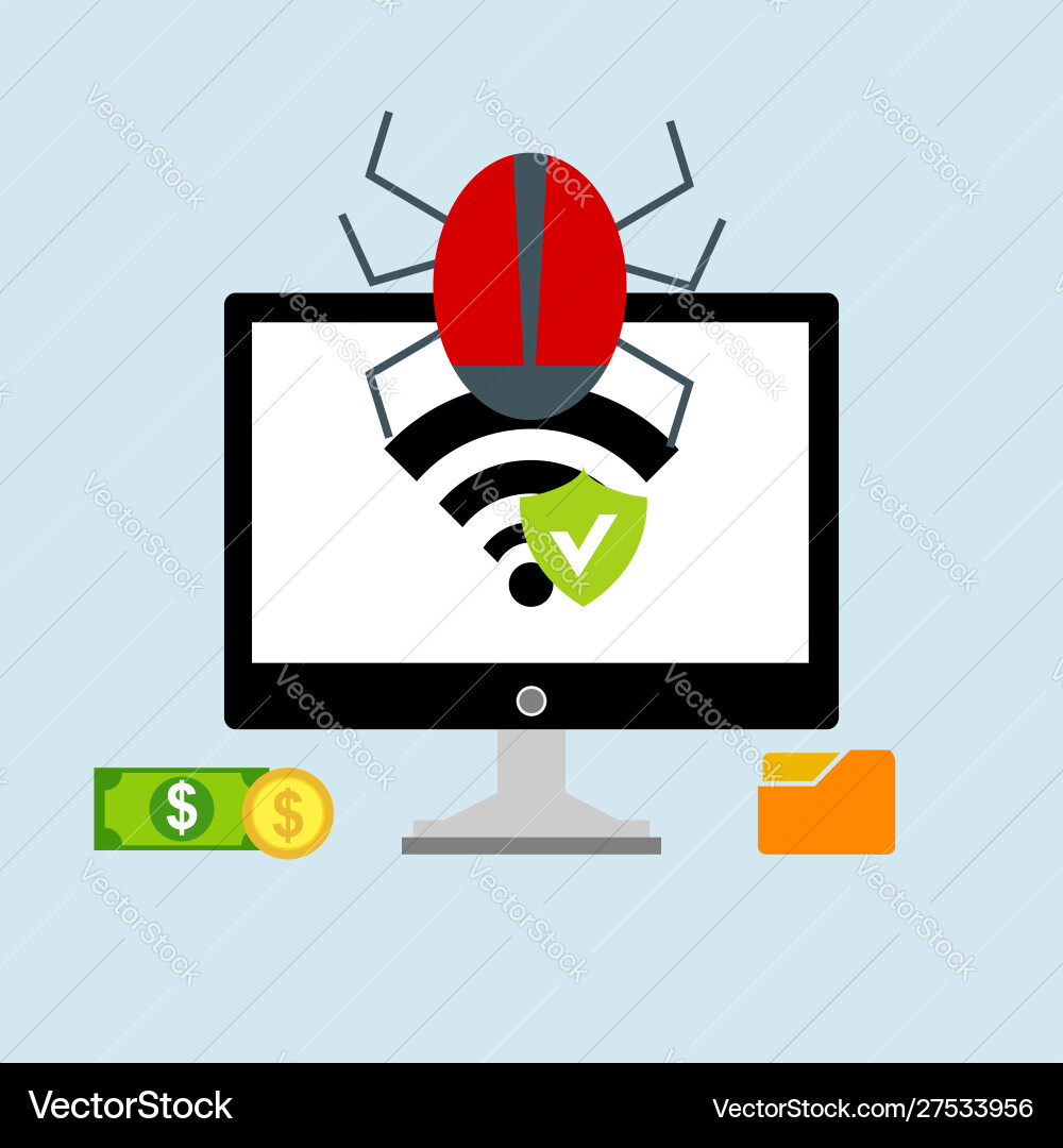 Hacker activity computeralert notification Hacker activity computeralert notification vector image
