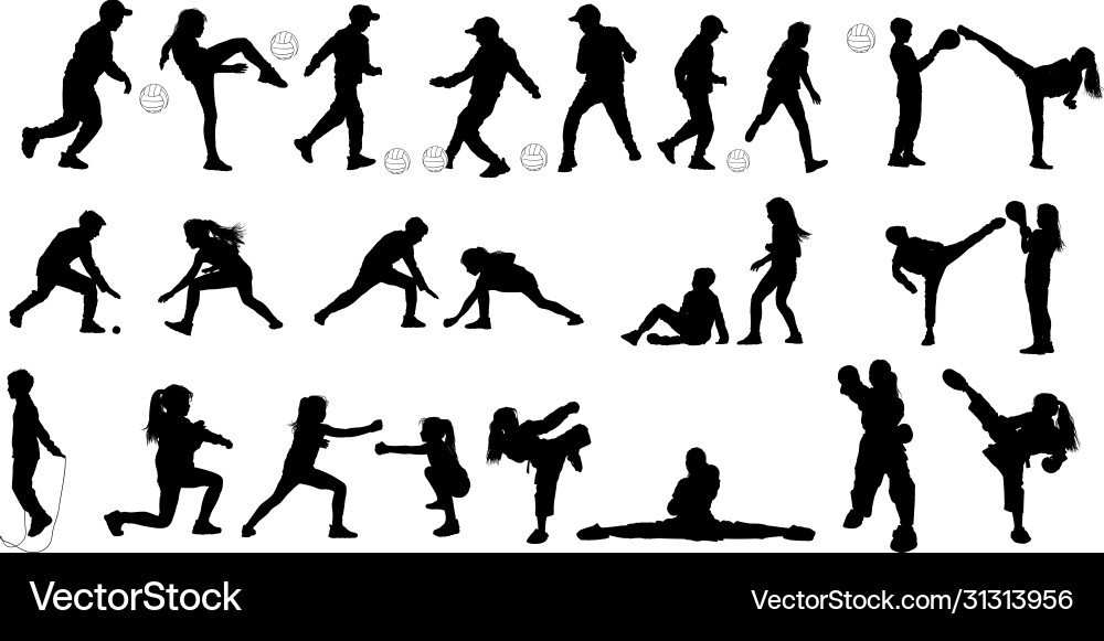 Karate and soccer kids vector image