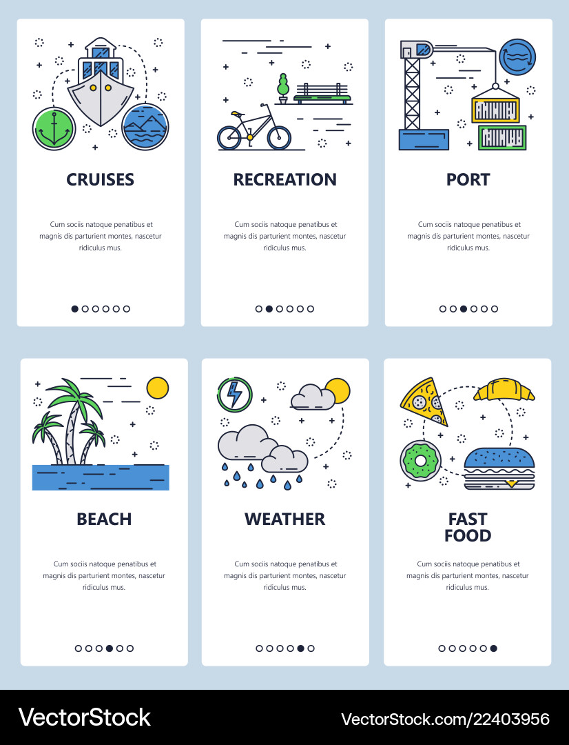 Line art web and mobile app template set Line art web and mobile app template set vector image