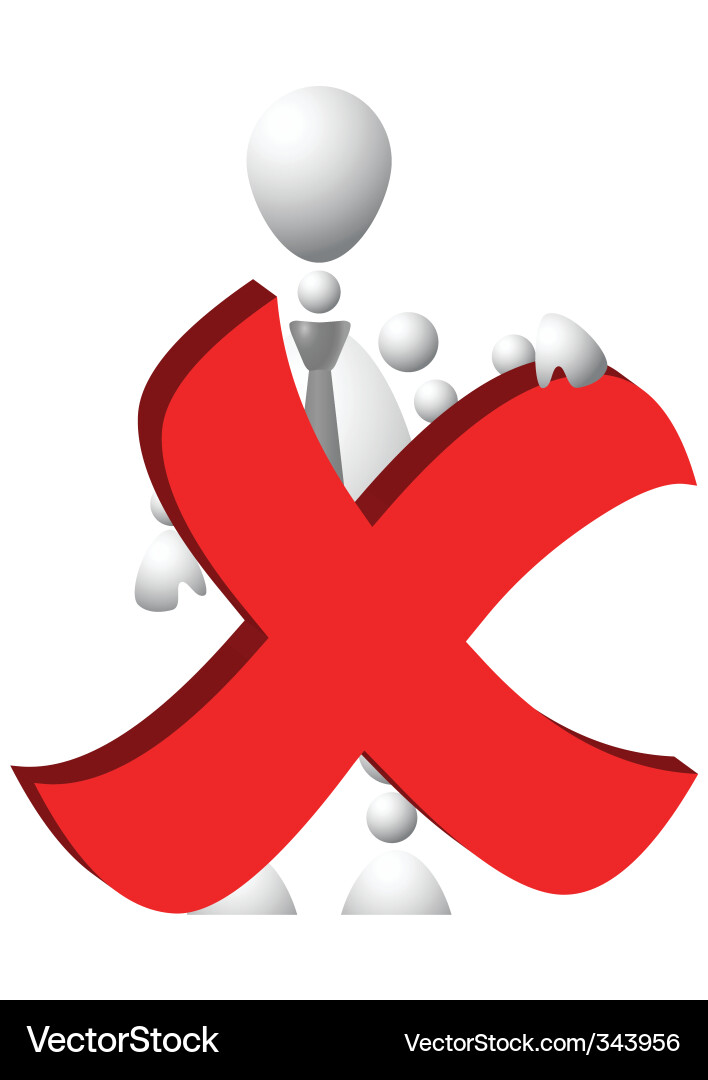 Man with red negative symbol vector image