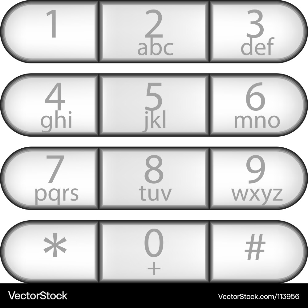 Mobile Phone Keypad Buttons vector image