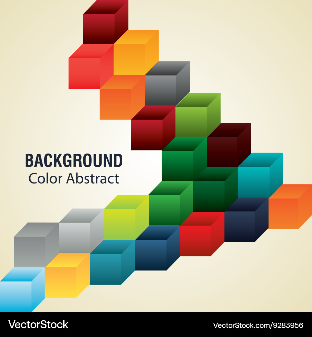 Multicolored cubes with abstract shapes Vector Image