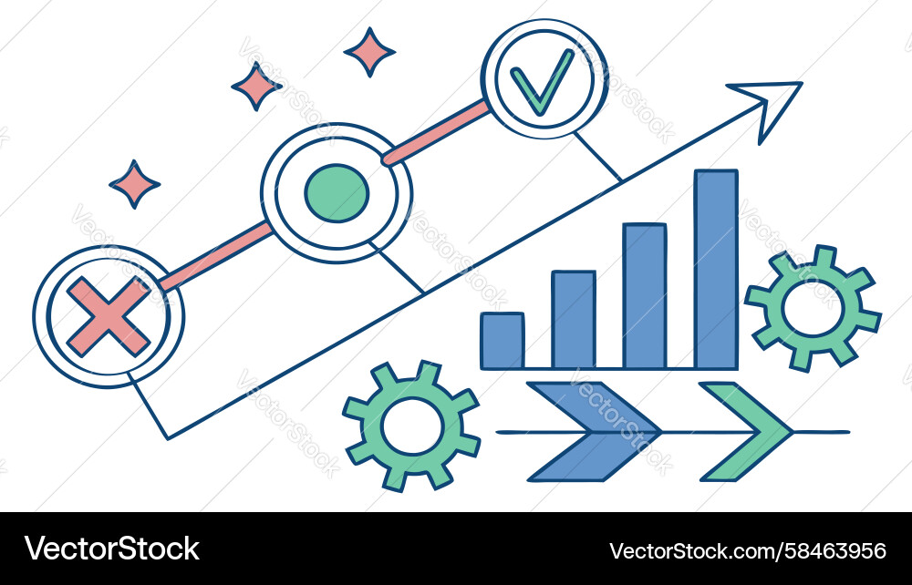 Performance Review & Metrics Chart Vector Image