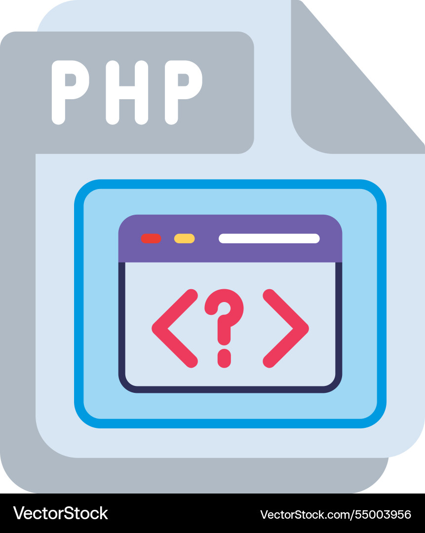 Php flat icon design vector image