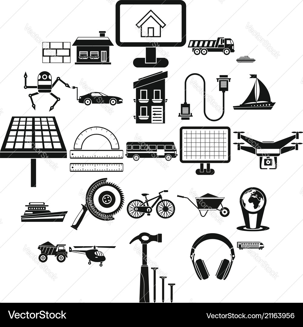 Plot icons set simple style Plot icons set simple style vector image