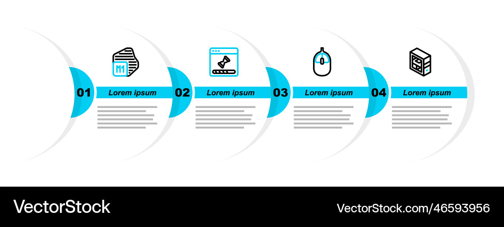 Set line computer mouse loading data window Set line computer mouse loading data window vector image