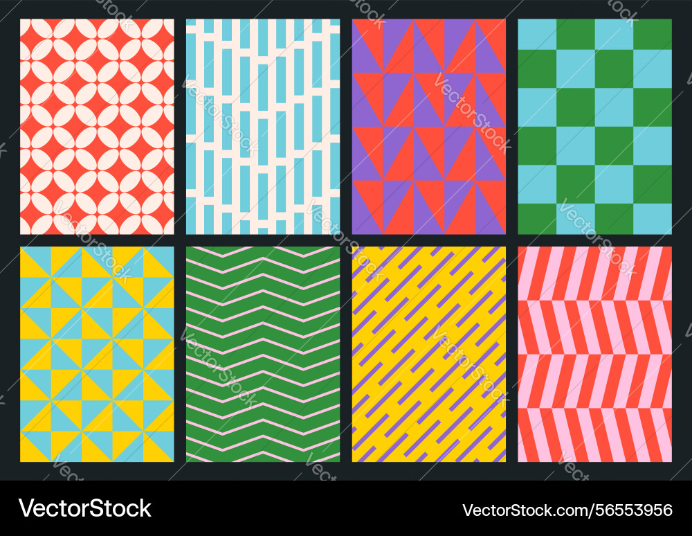 Set of simple colorful geometric backgrounds Set of simple colorful geometric backgrounds Vector Image