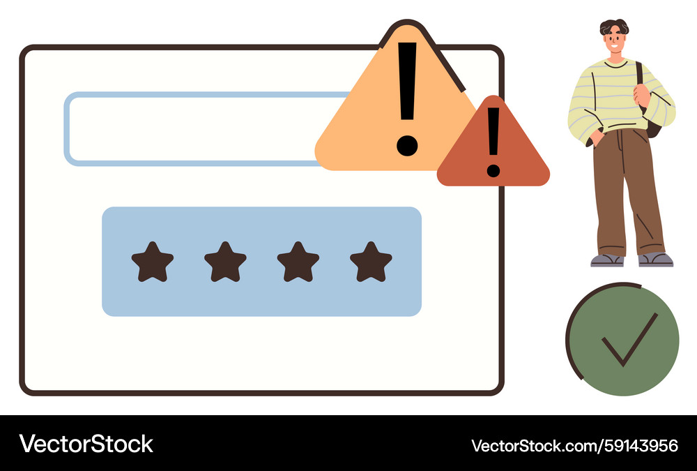 User Authentication Error Concept Vector Image