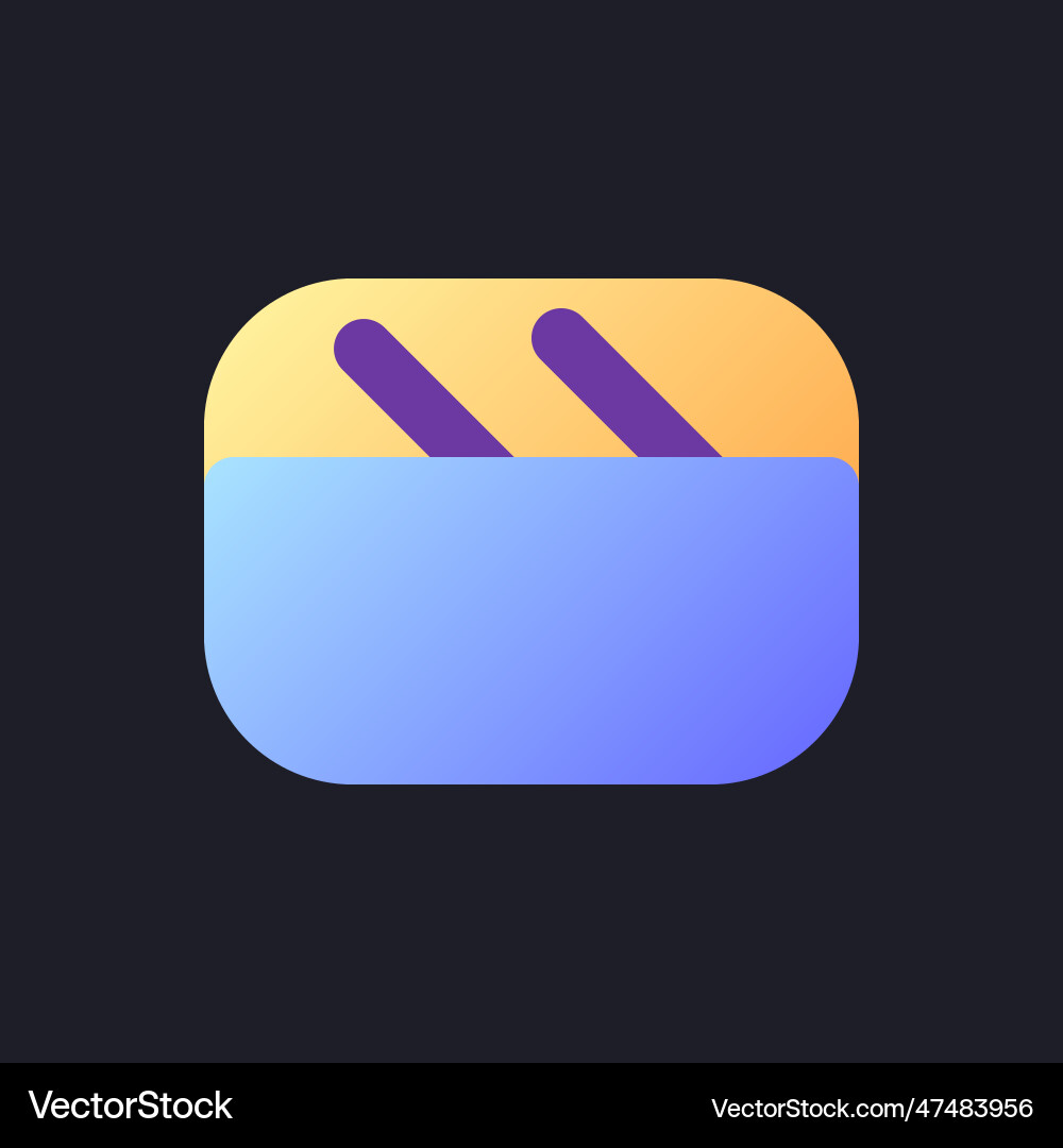 Video file flat gradient fill ui icon for dark Video file flat gradient fill ui icon for dark Vector Image