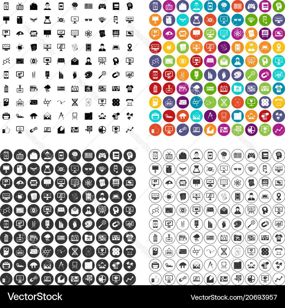 100 data visualization icons set variant 100 data visualization icons set variant vector image