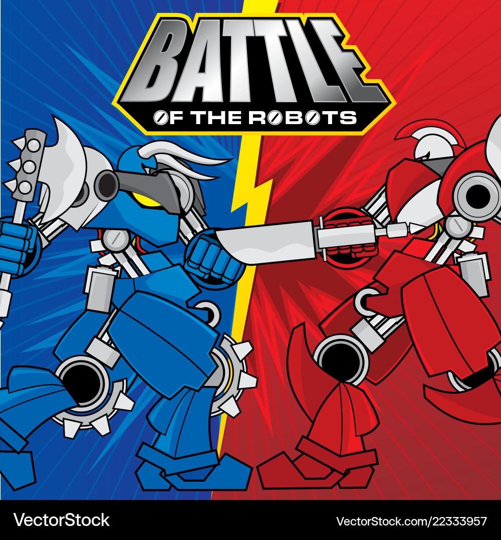 Battle of the robots background design vector image