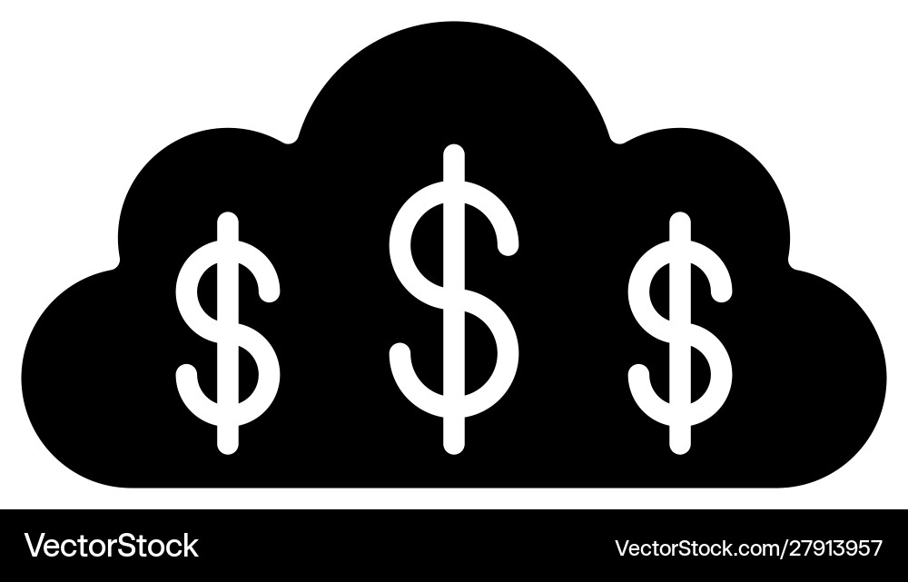 Cloud computing server with money symbol Cloud computing server with money symbol vector image