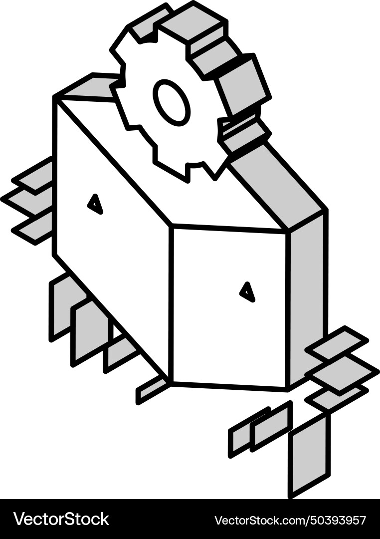 Computer soft development isometric icon vector image