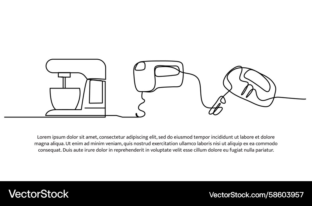 Continuous line design of mixer single Continuous line design of mixer single Vector Image