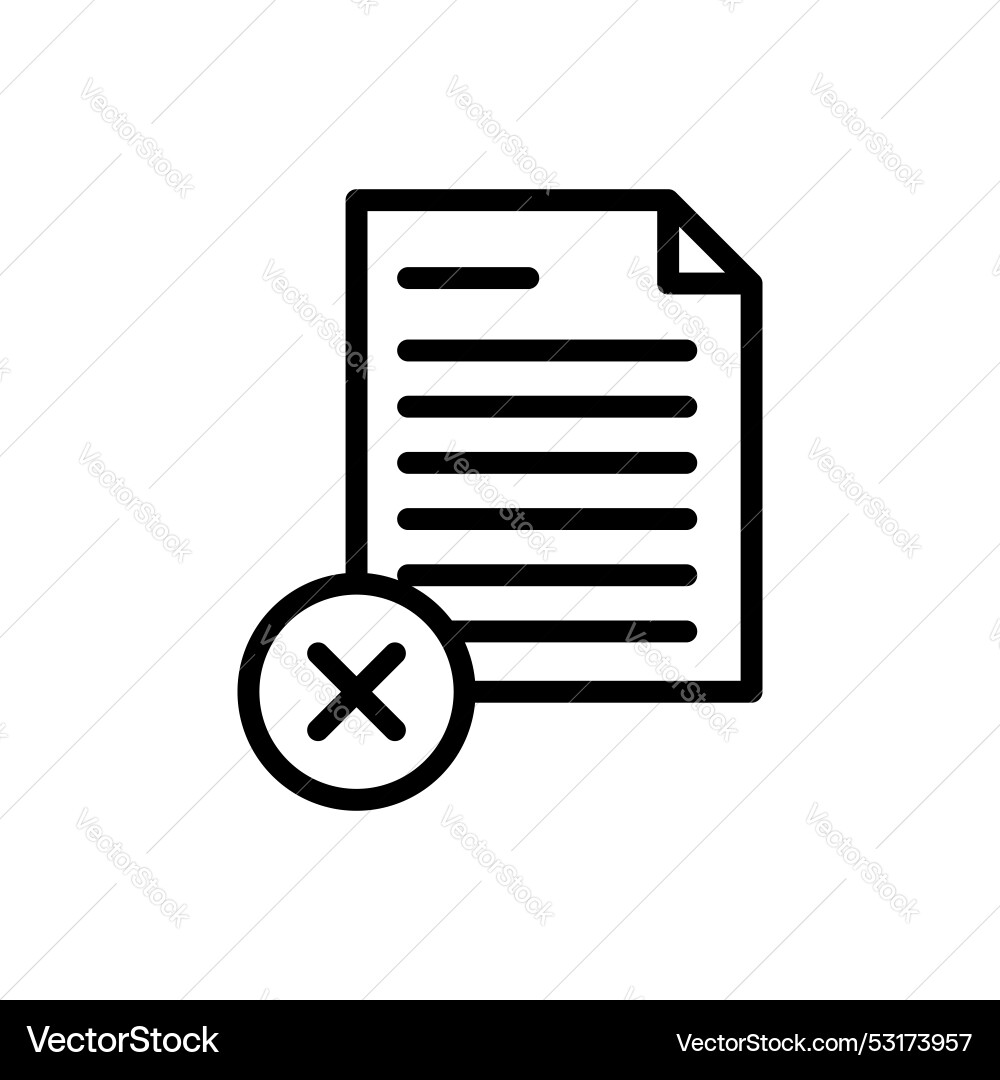 Delete document icon set remove or cancel invali Delete document icon set remove or cancel invali vector image