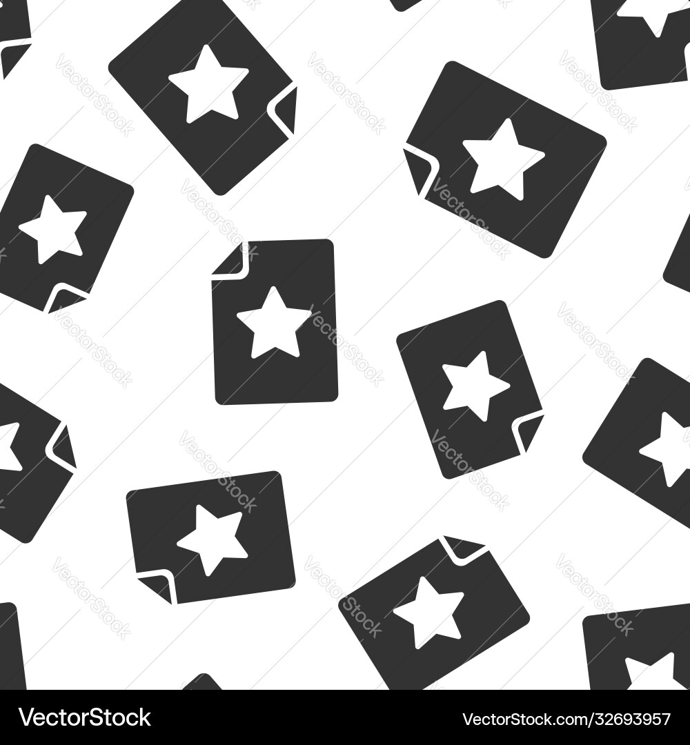 Document with star icon in flat style wish list vector image