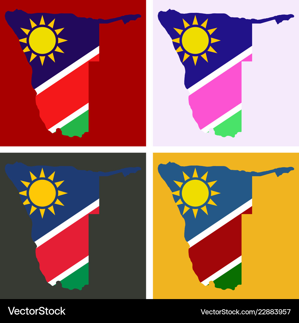 Flag map of namibia Vector Image