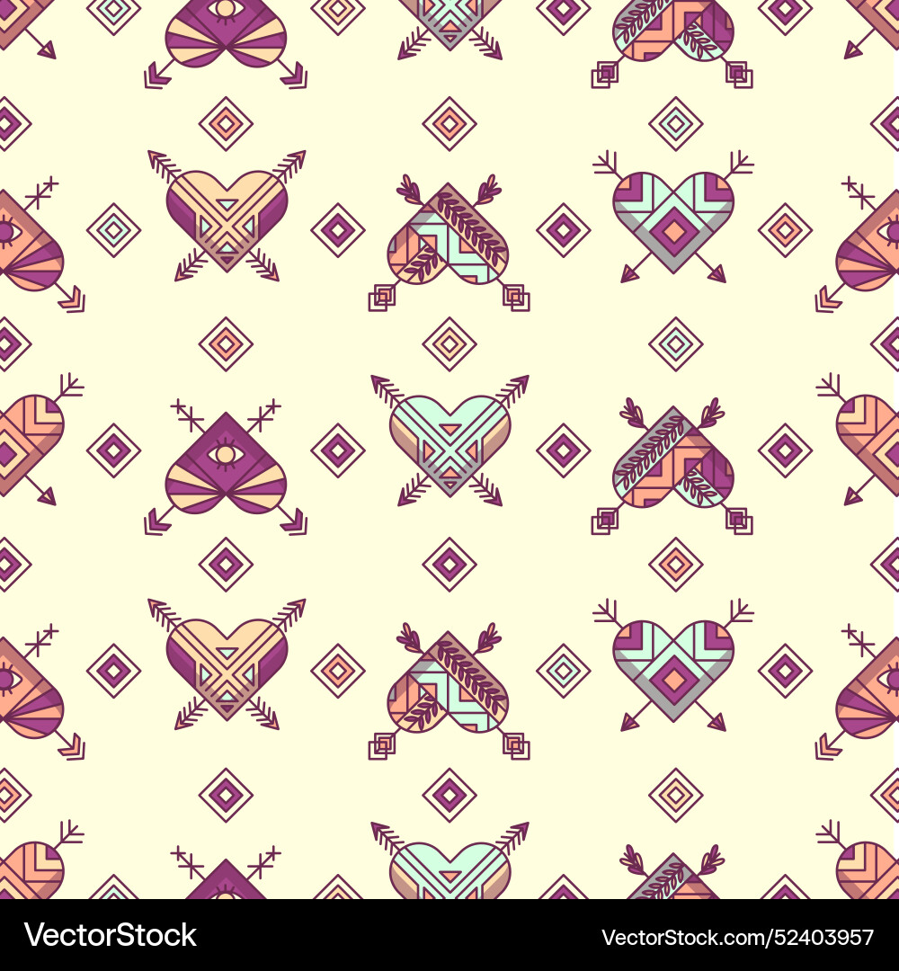 Flat seamless boho pattern Vector Image