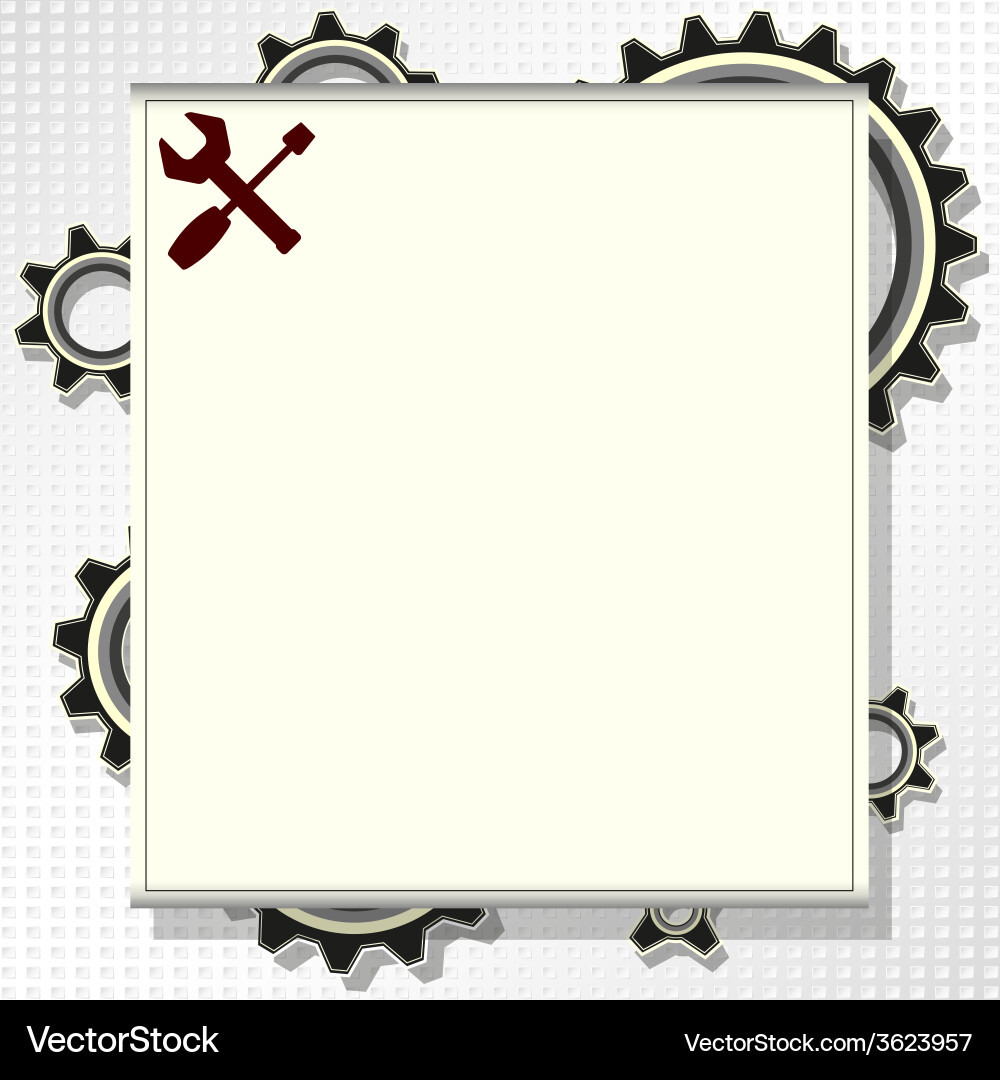 Frame for text with gears vector image