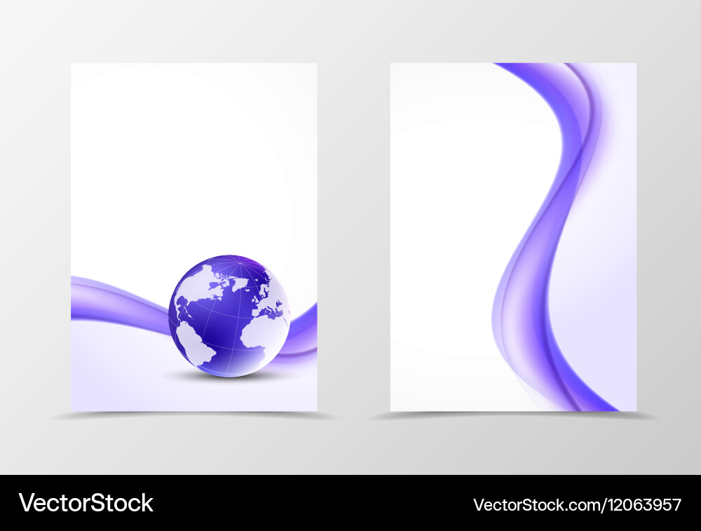 Front and back dynamic flyer template design Vector Image
