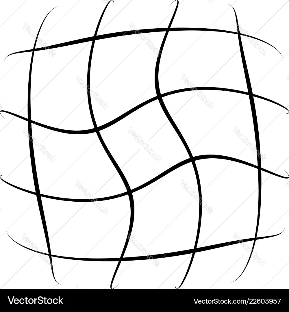 Grid mesh lattice with distortion warp effect Grid mesh lattice with distortion warp effect vector image