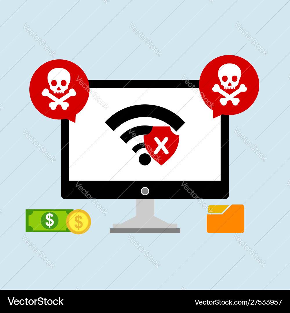 Hacker activity computeralert notification Hacker activity computeralert notification vector image