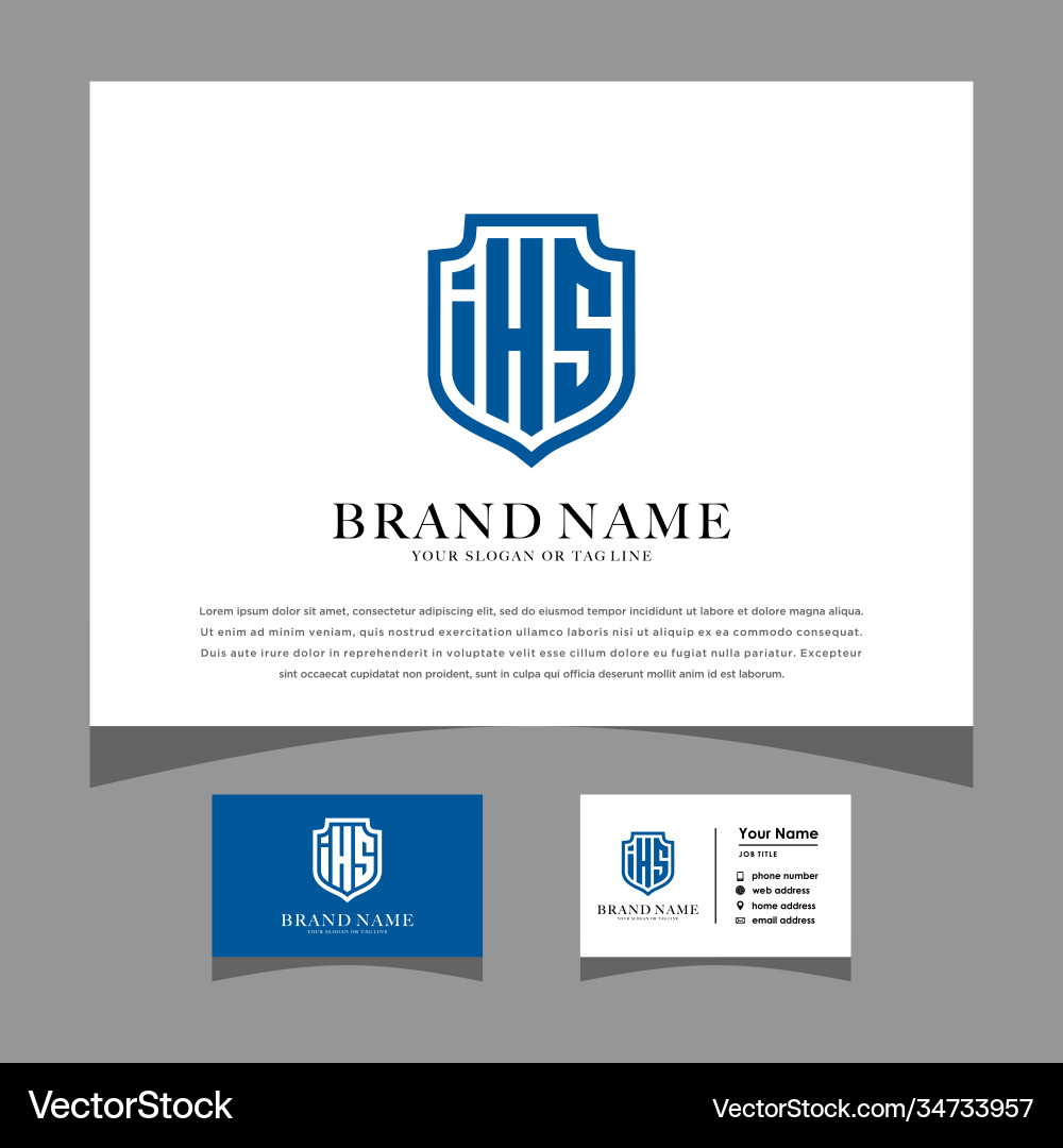 Initials ihs logo letters shielding pattern Initials ihs logo letters shielding pattern Vector Image