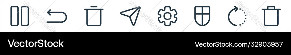 Interface line icons linear set quality Interface line icons linear set quality vector image